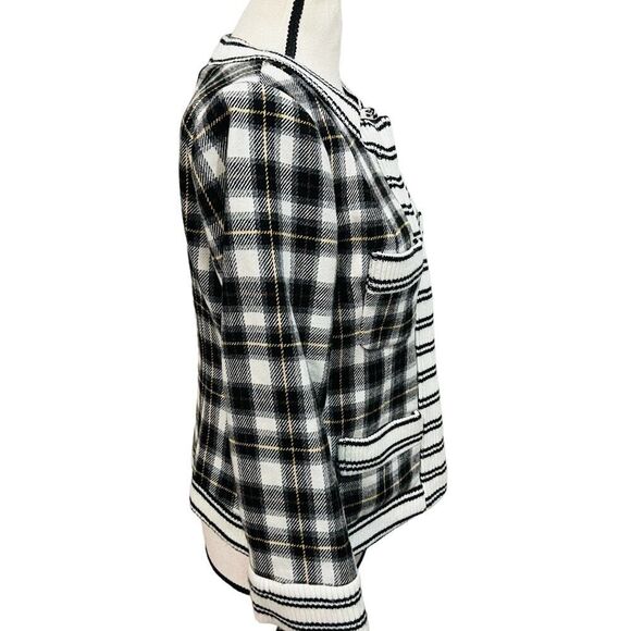 Anthropologie Plenty by Tracy Reese Plaid Wool blend zip blazer jacket size 4 - Picture 4 of 10